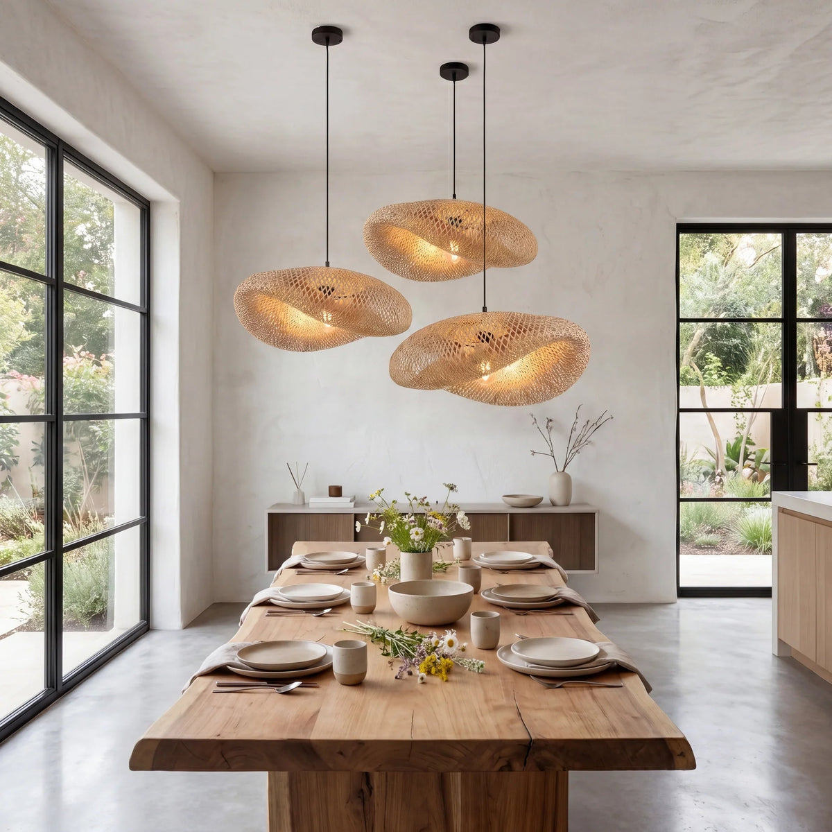 Bamboo Pendant Light – Natural Woven Hanging Lighting