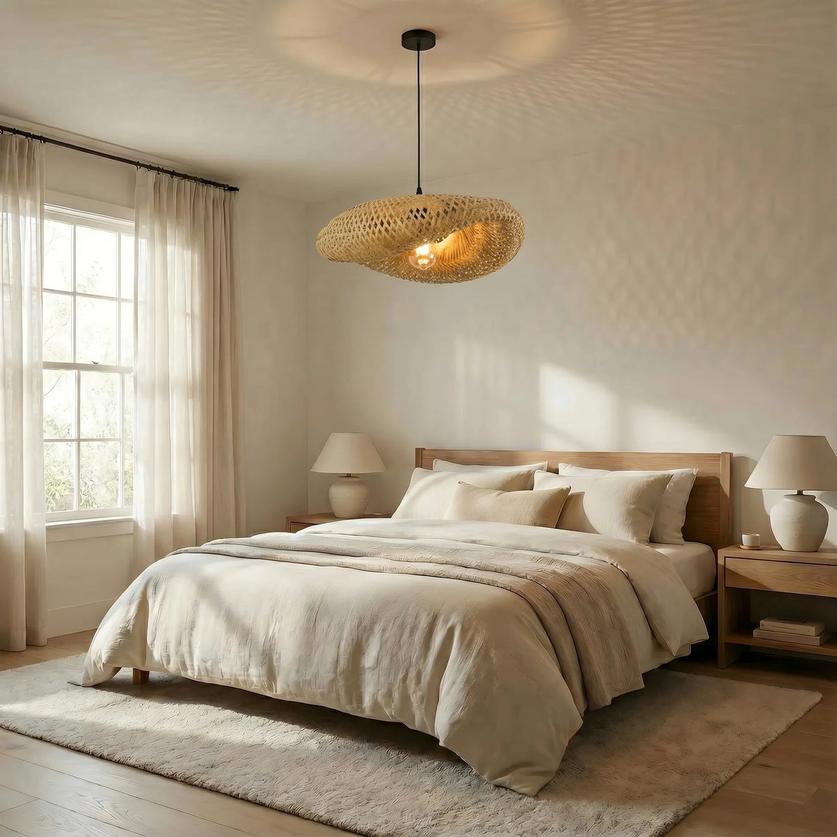 Bamboo Pendant Light – Natural Woven Hanging Lighting