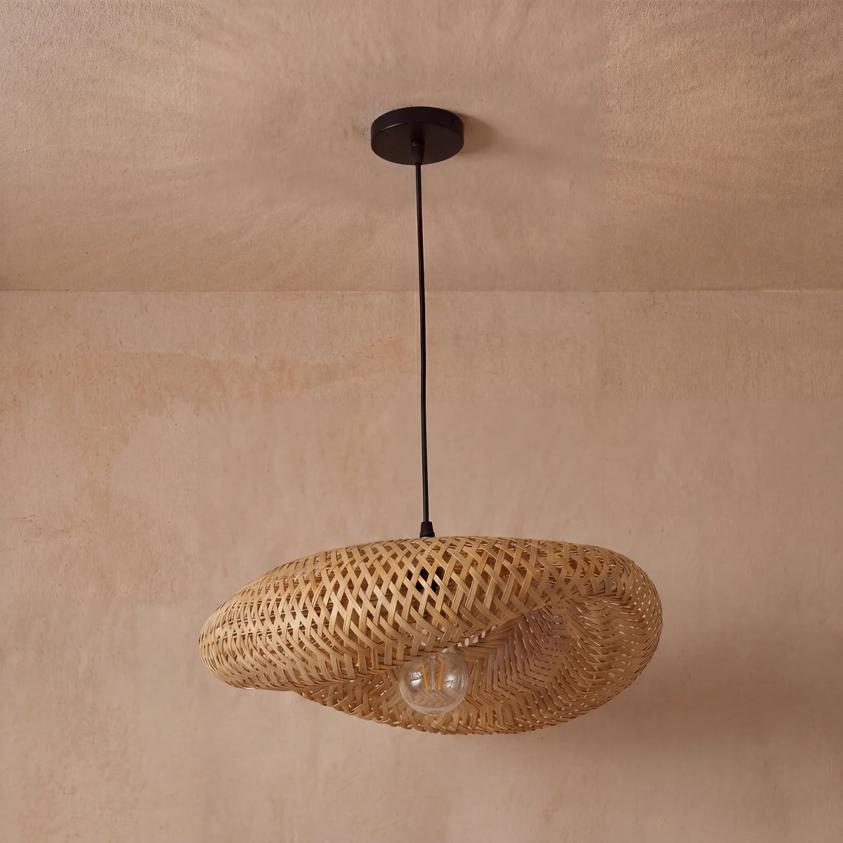 Bamboo Pendant Light – Natural Woven Hanging Lighting