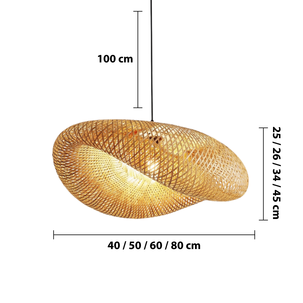 Bamboo Pendant Light – Natural Woven Hanging Lighting