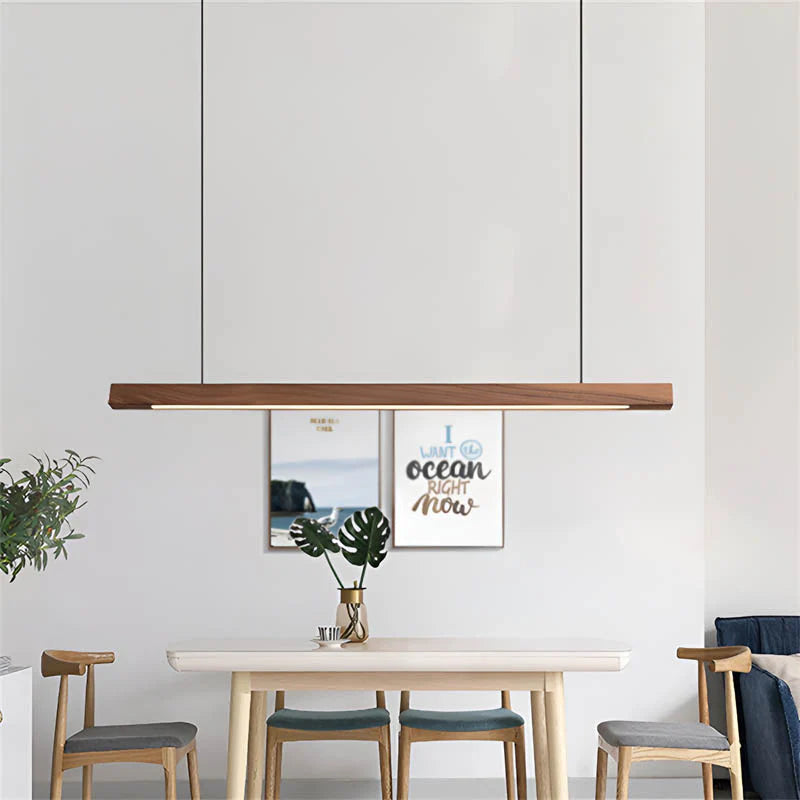 Gindo Bar Kitchen Pendant Light – Modern Linear Wooden Lighting