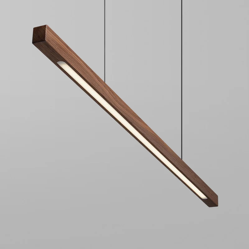 Gindo Bar Kitchen Pendant Light – Modern Linear Wooden Lighting