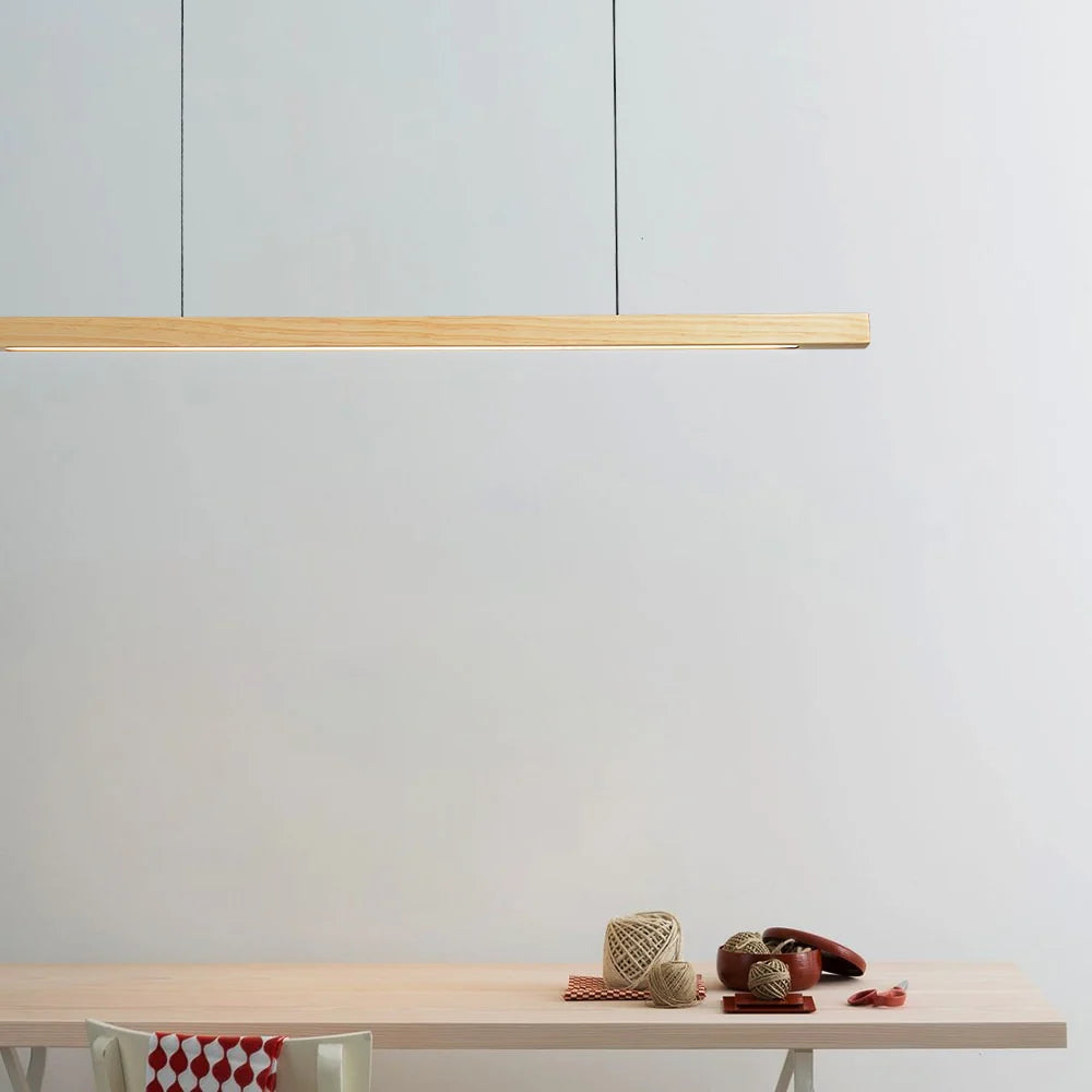 Gindo Bar Kitchen Pendant Light – Modern Linear Wooden Lighting