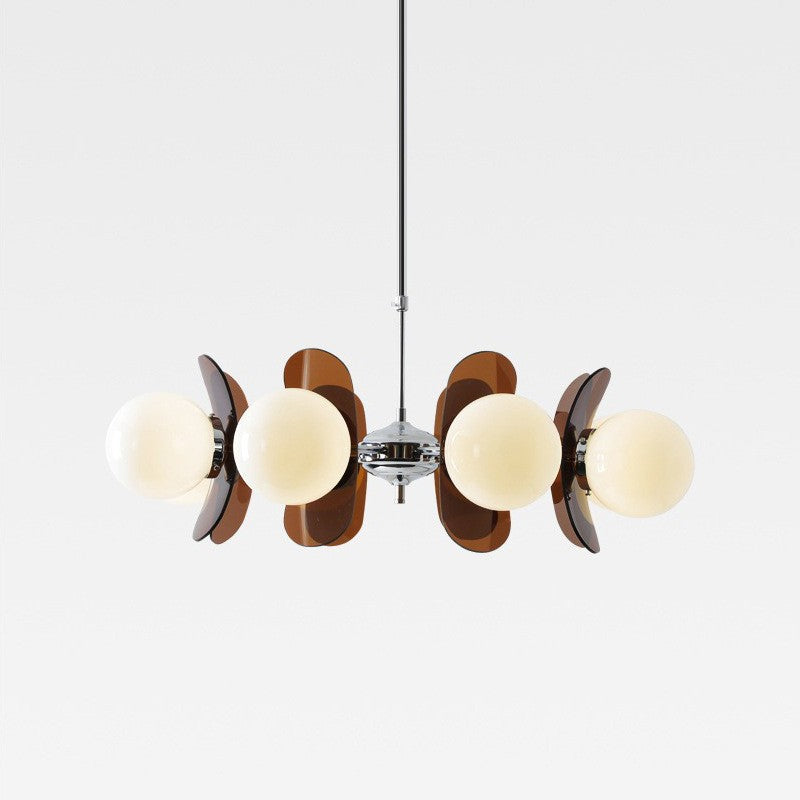 5-Head Bauhaus Chandelier – Modern Retro Glass Lighting