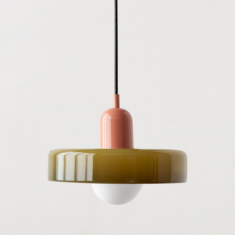 Bauhaus Colored Glass Pendant Light – Retro Modern Hanging Lighting