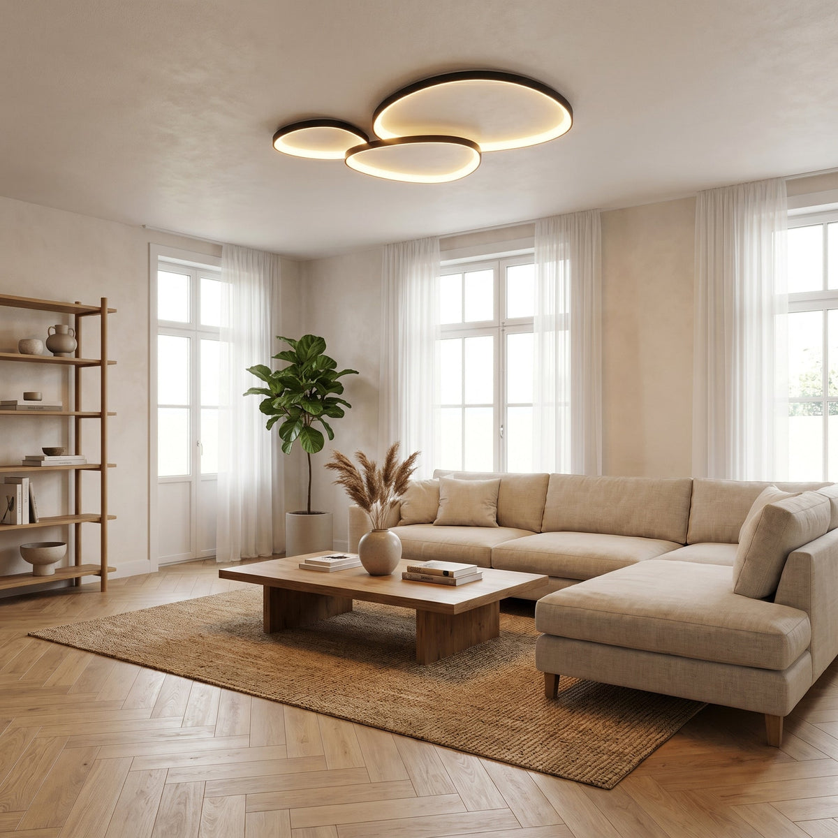 Modern Circular LED Ceiling Light – Contemporary Geometric Lighting