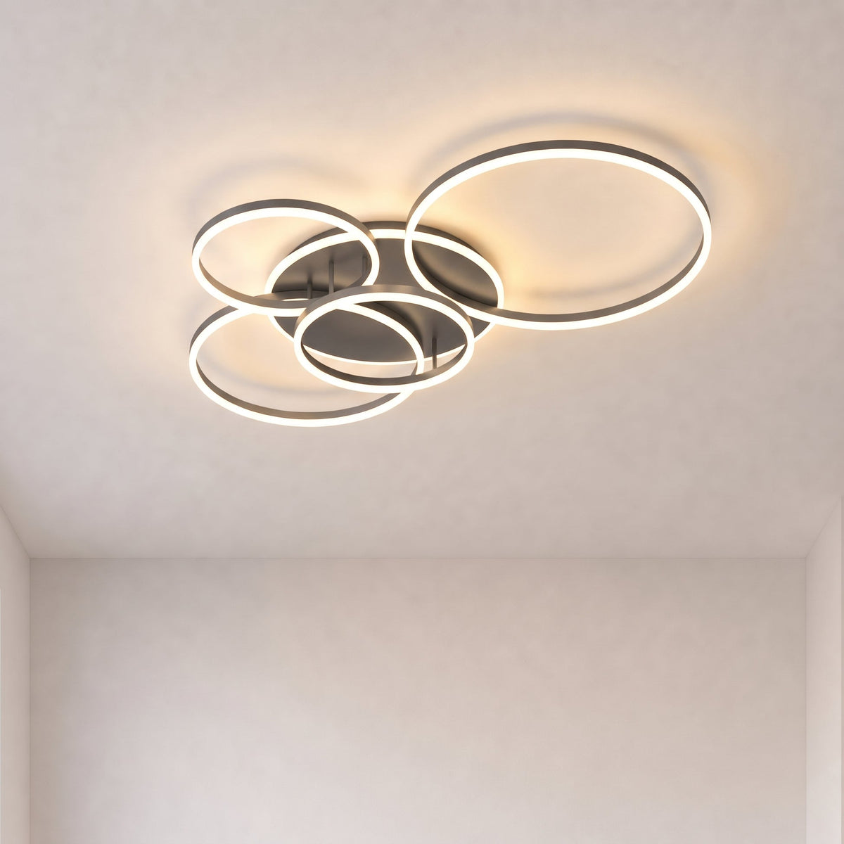 Black Interlocking Ring Ceiling Light – Geometric LED Lighting