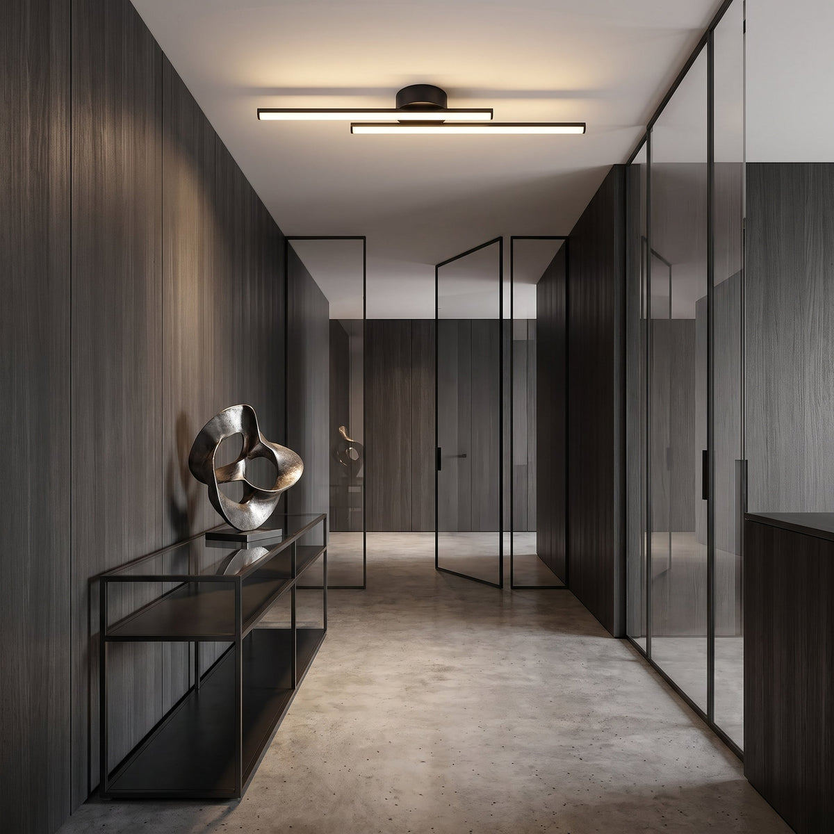 Double Linear LED Ceiling Light – Minimalist Bar Lighting