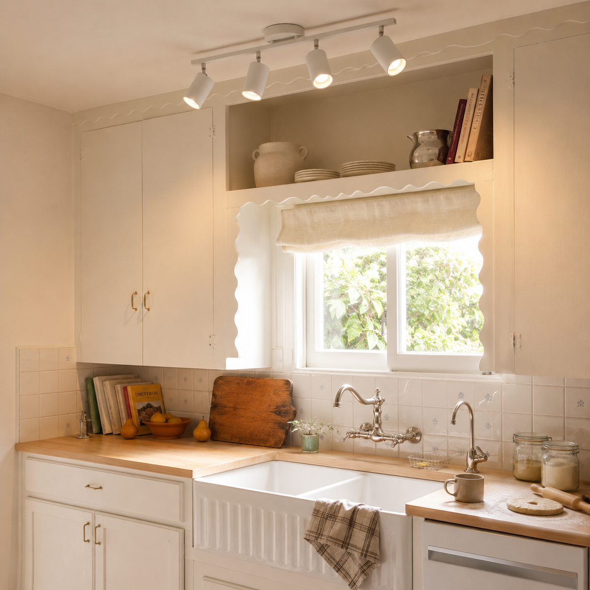 Modern 4-Head Ceiling Spotlight – Adjustable LED Track Lighting