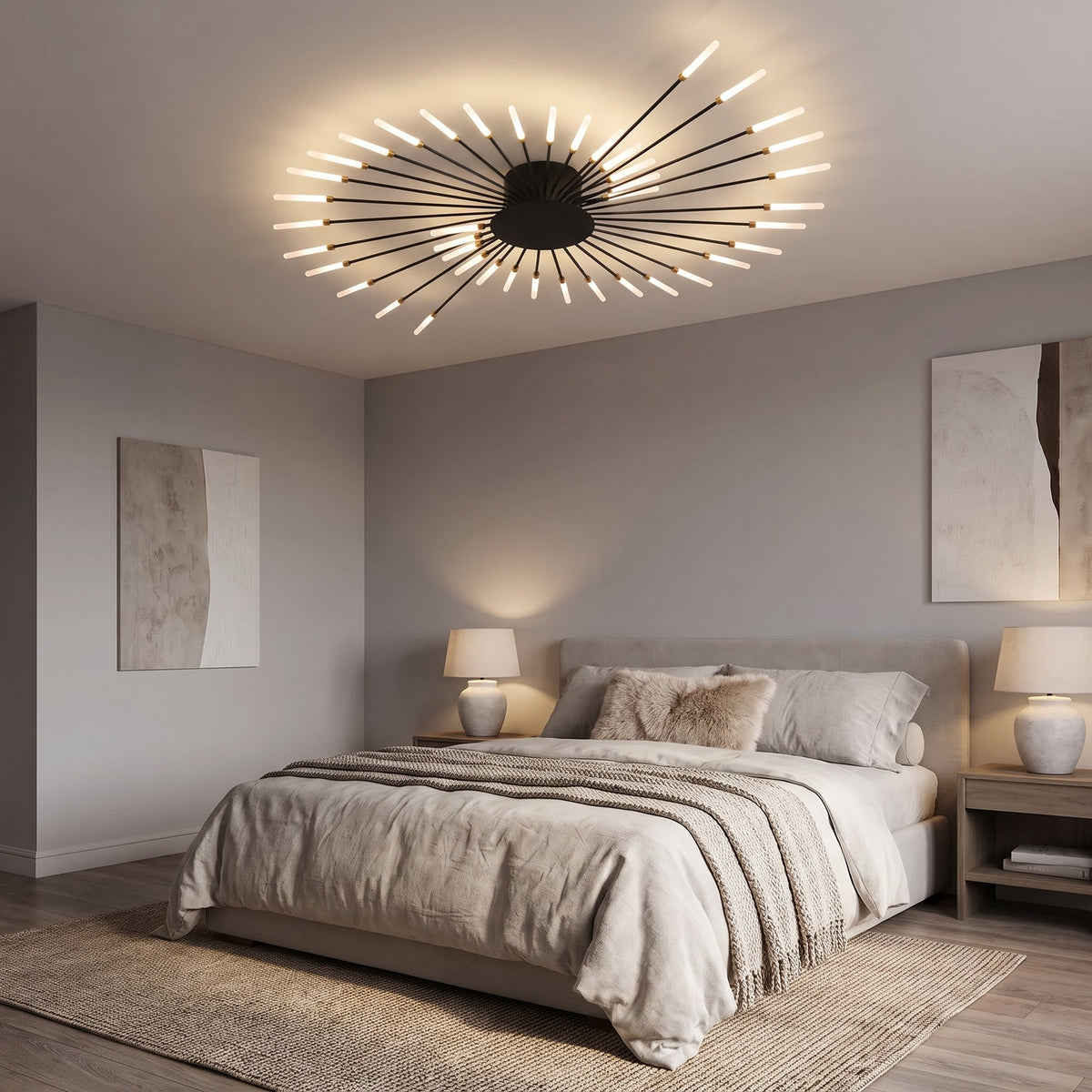 Sunburst LED Ceiling Light – Contemporary Starburst Lighting