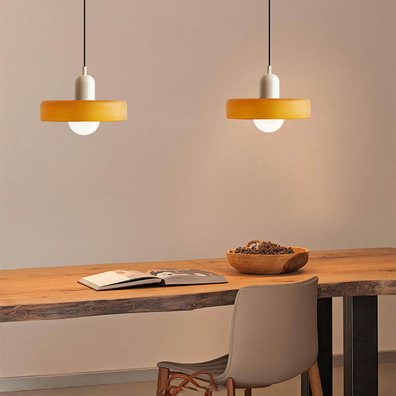 Bauhaus Colored Glass Pendant Light – Retro Modern Hanging Lighting
