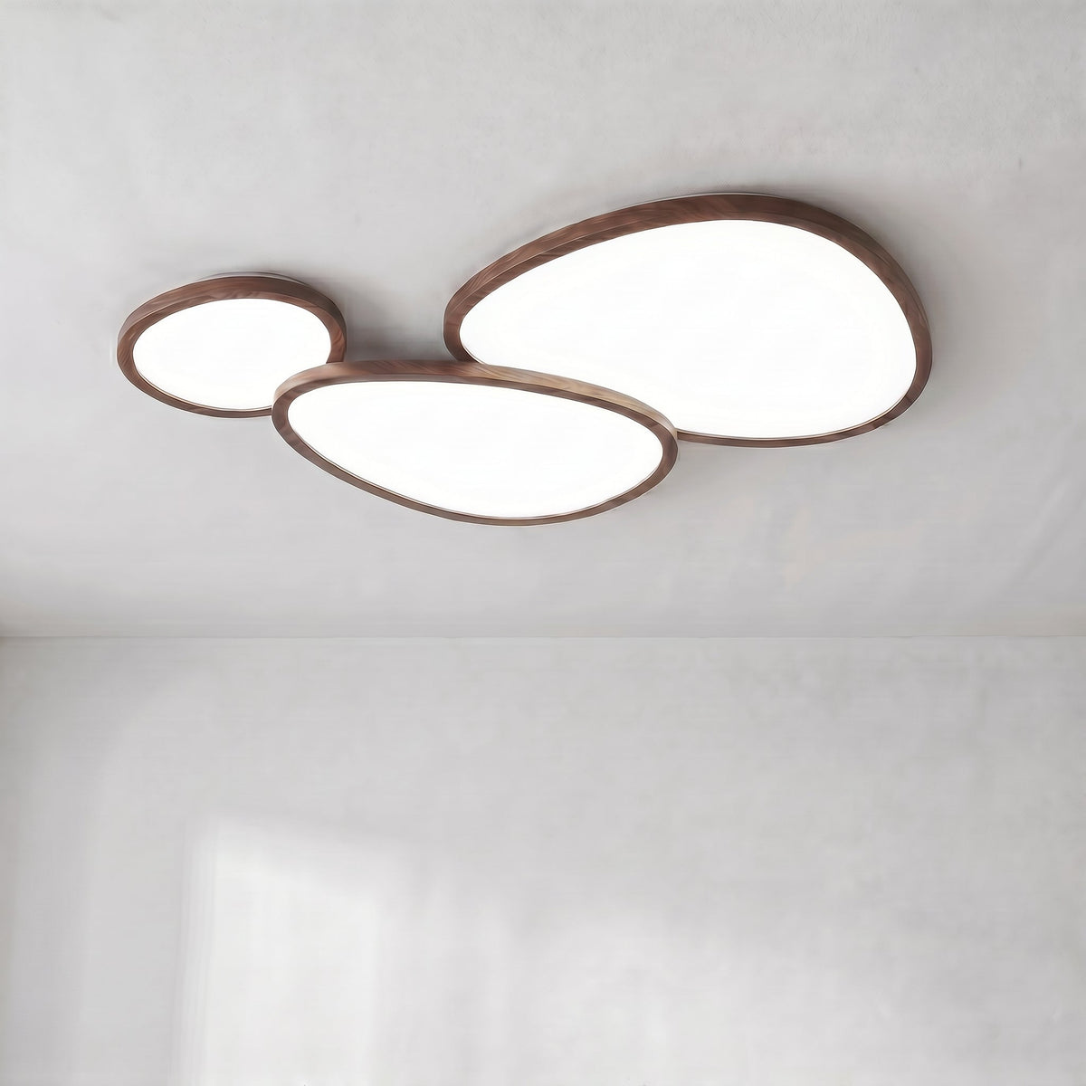 Ultra Thin Dark Wooden Ceiling Light – Modern Scandinavian LED Lighting