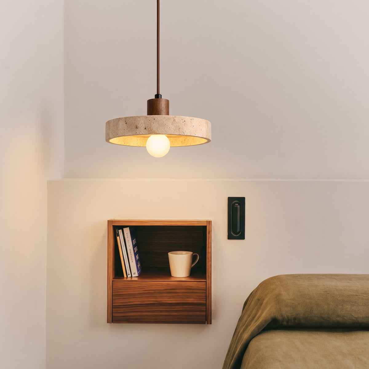 Travertine Stone Pendant Light – Modern Natural Hanging Lighting