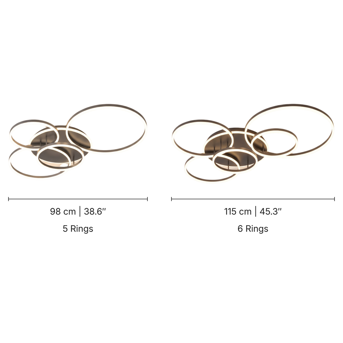 Black Interlocking Ring Ceiling Light – Geometric LED Lighting