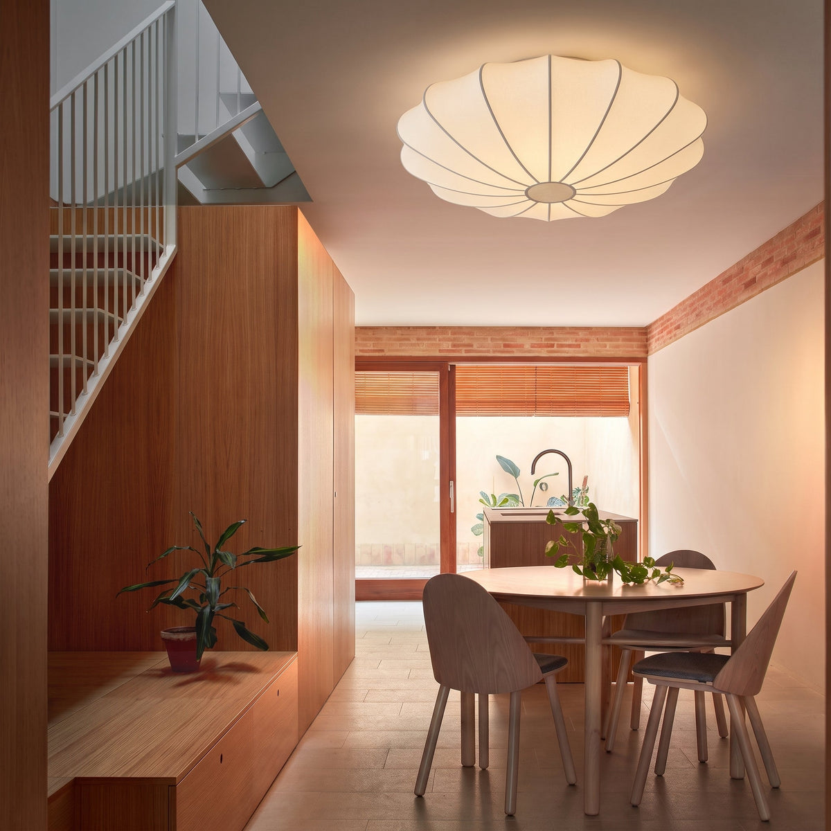 Silk Fiber Ceiling Light – Modern Sculptural Flush Mount Lighting