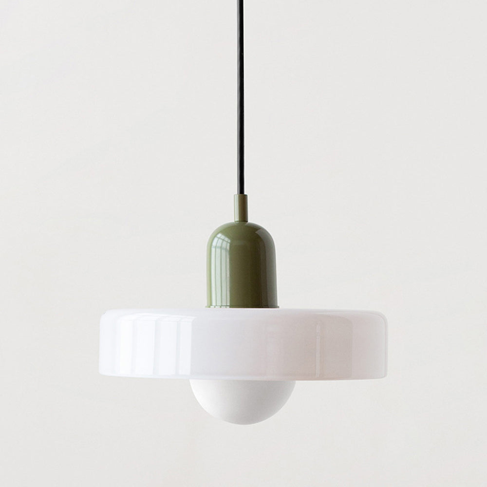 Bauhaus Colored Glass Pendant Light – Retro Modern Hanging Lighting