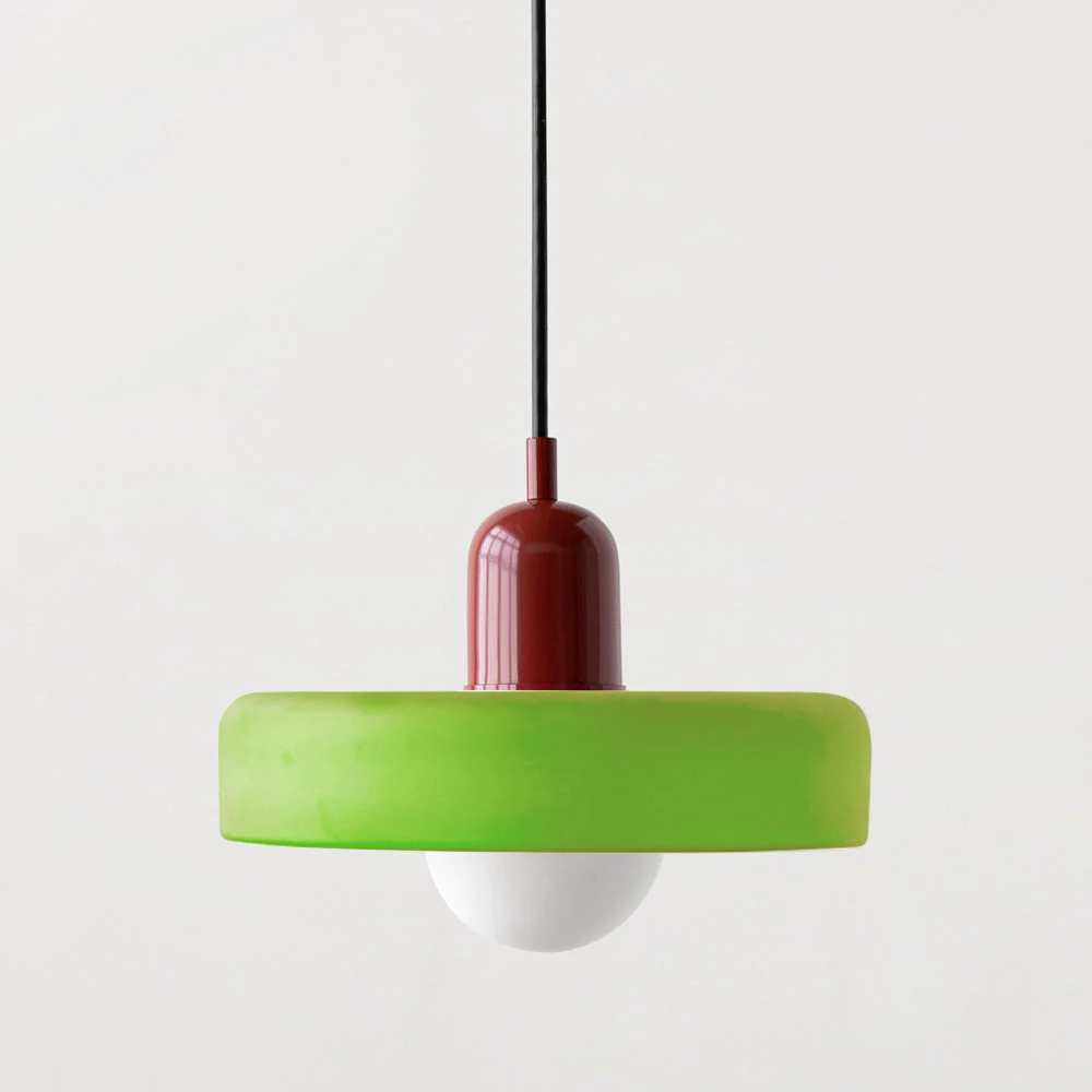 Bauhaus Colored Glass Pendant Light – Retro Modern Hanging Lighting