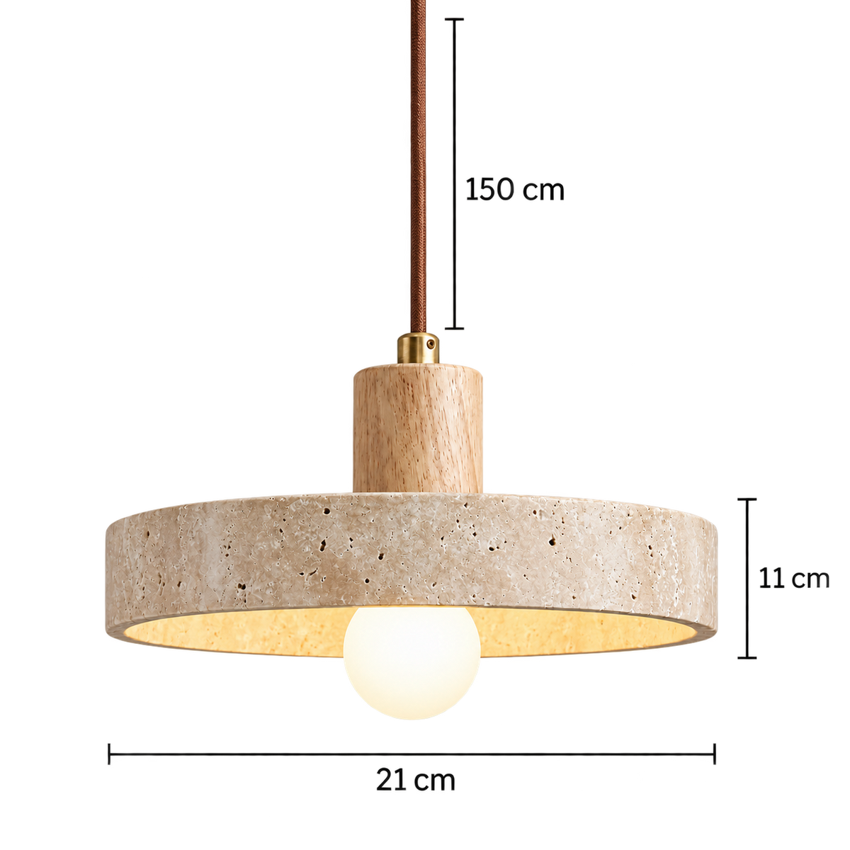 Travertine Stone Pendant Light – Modern Natural Hanging Lighting