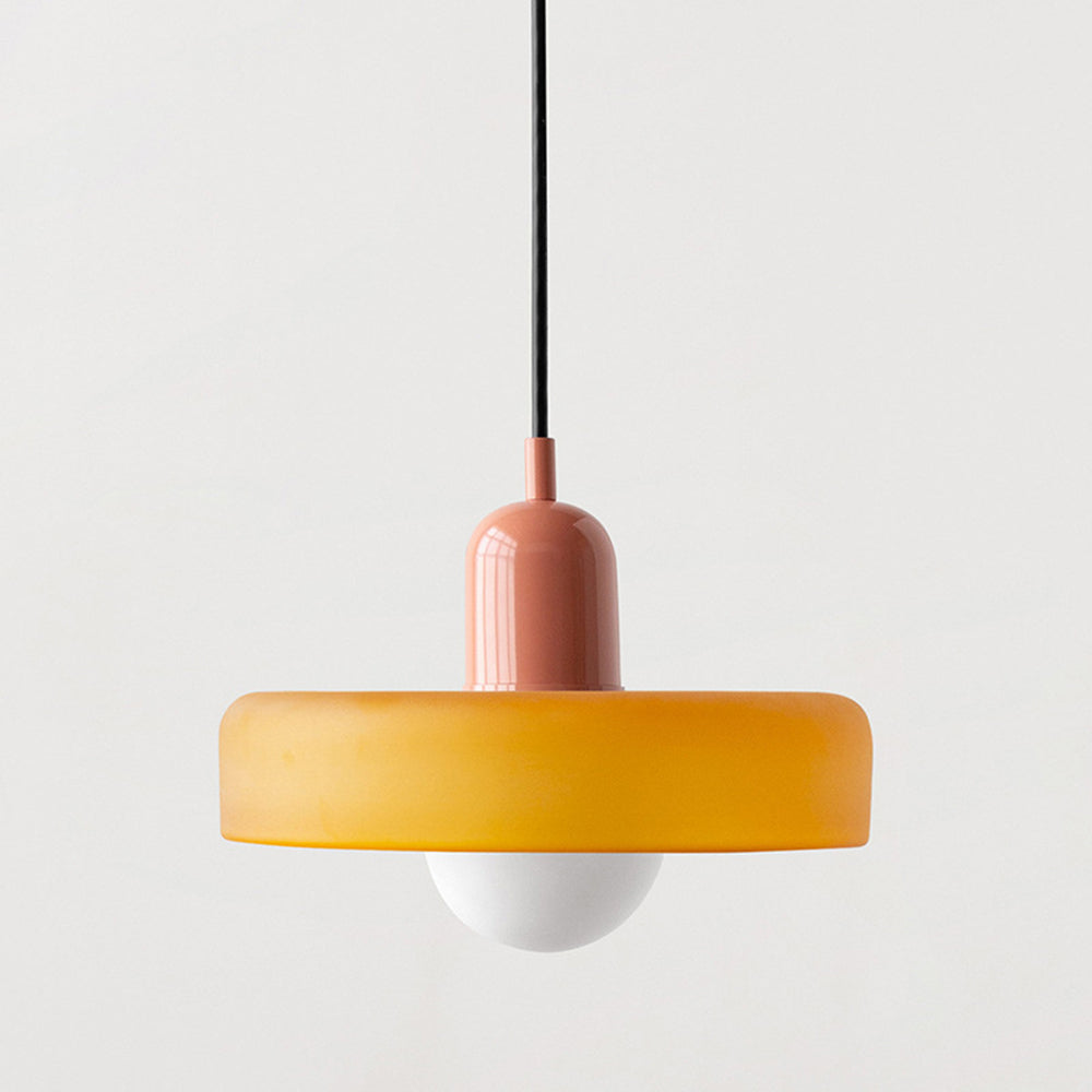 Bauhaus Colored Glass Pendant Light – Retro Modern Hanging Lighting