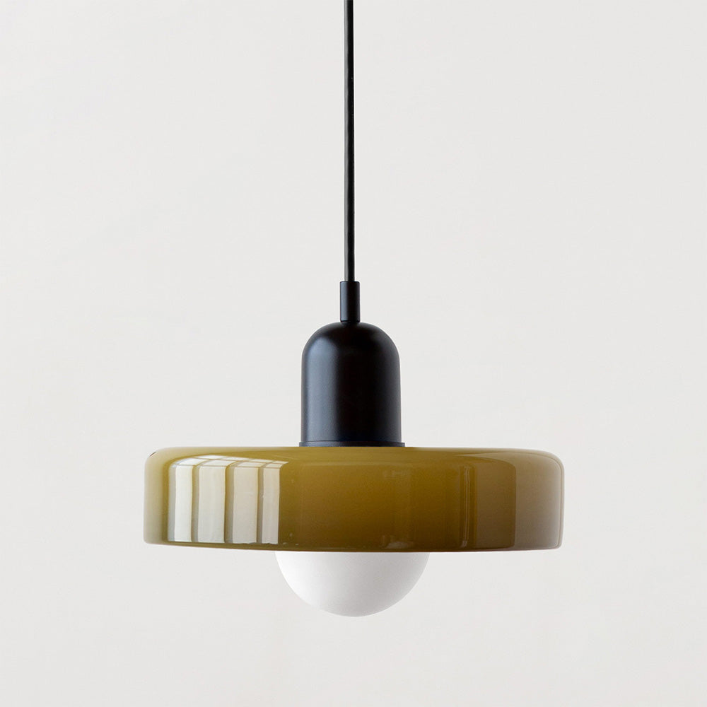 Bauhaus Colored Glass Pendant Light – Retro Modern Hanging Lighting