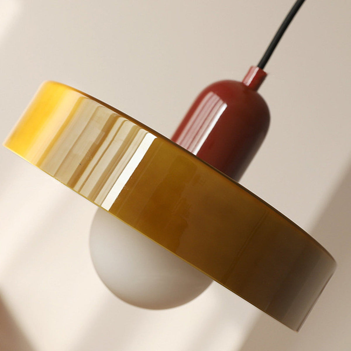 Bauhaus Colored Glass Pendant Light – Retro Modern Hanging Lighting