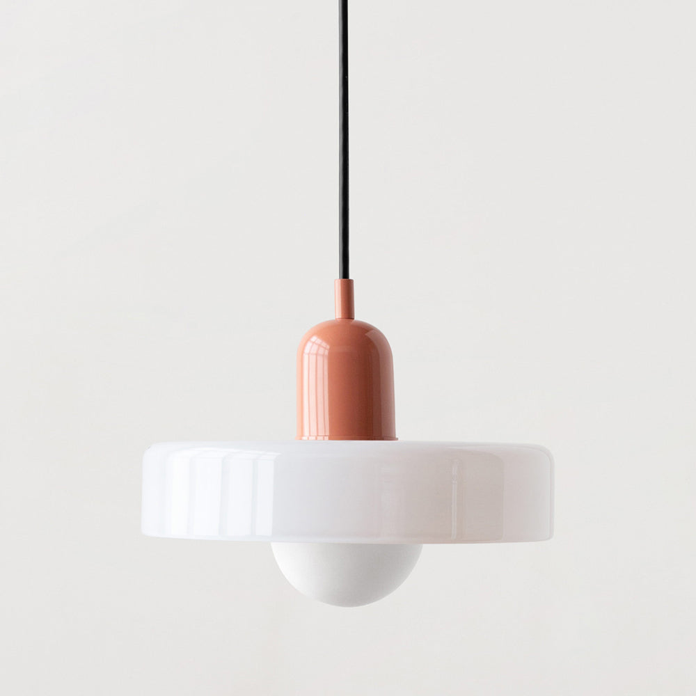 Bauhaus Colored Glass Pendant Light – Retro Modern Hanging Lighting
