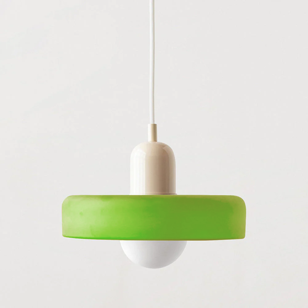 Bauhaus Colored Glass Pendant Light – Retro Modern Hanging Lighting