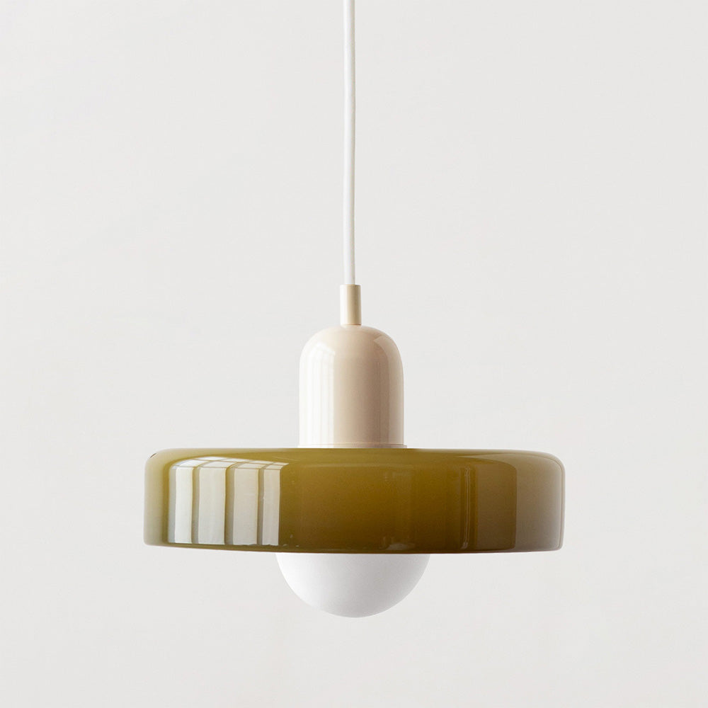 Bauhaus Colored Glass Pendant Light – Retro Modern Hanging Lighting