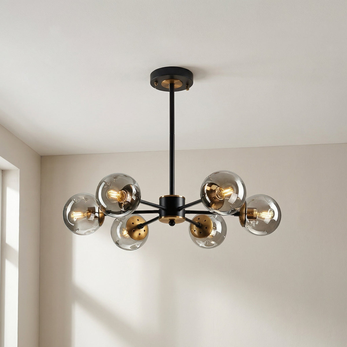 Ida Scandinavian Chandelier – Modern Glass Globe Lighting