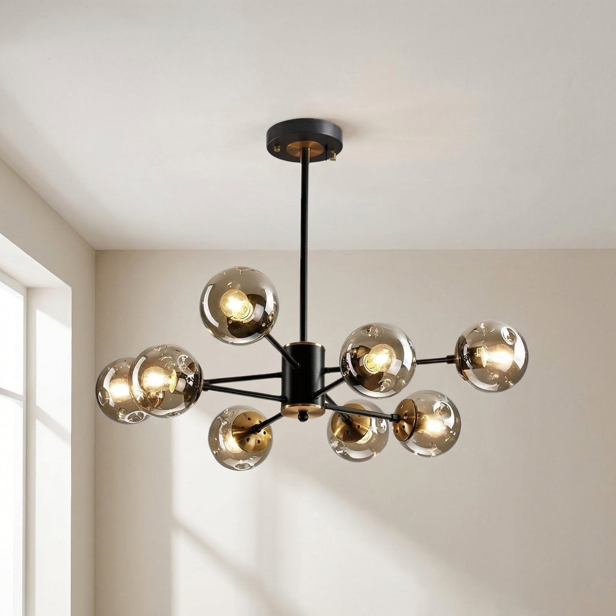 Ida Scandinavian Chandelier – Modern Glass Globe Lighting