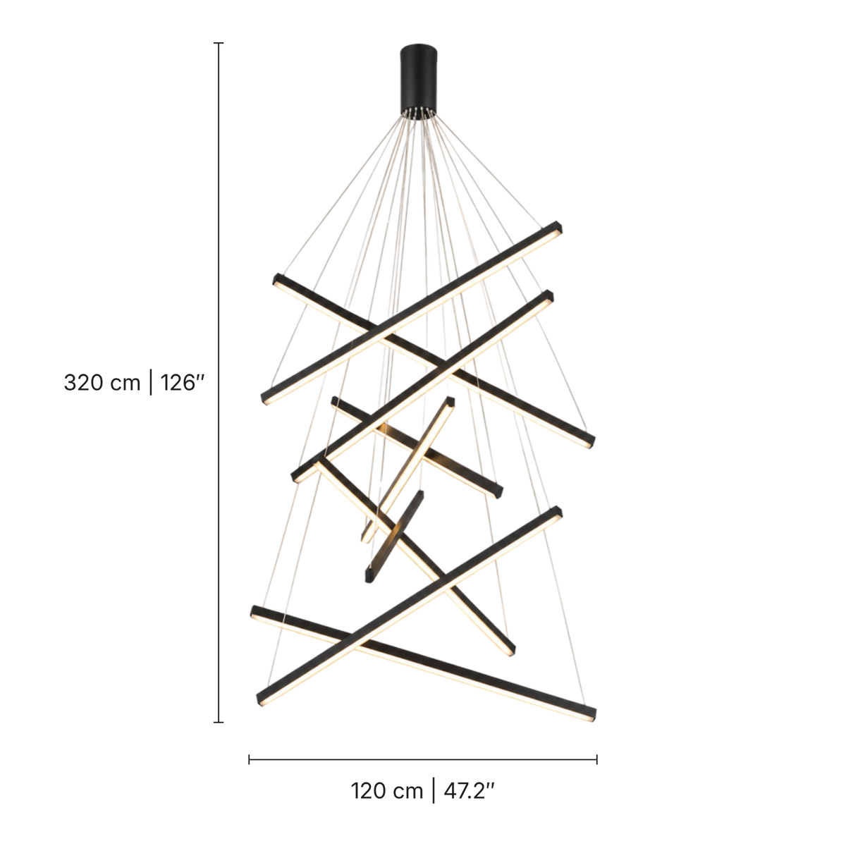 Geometric Multi-Bar LED Chandelier – Sculptural Hanging Lighting