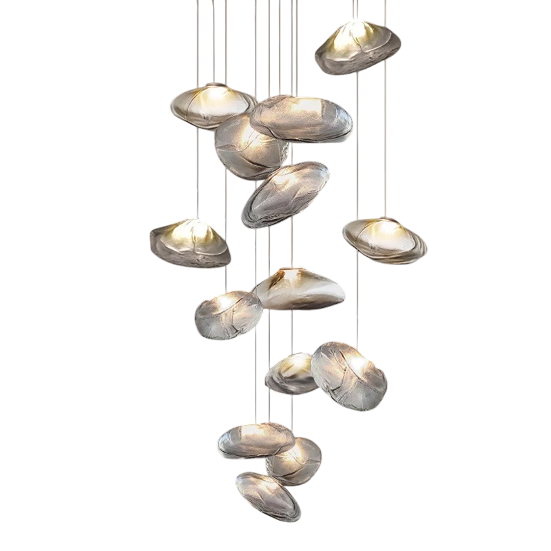 Modern Glass Staircase Chandelier – Cascading LED Pendant Lighting