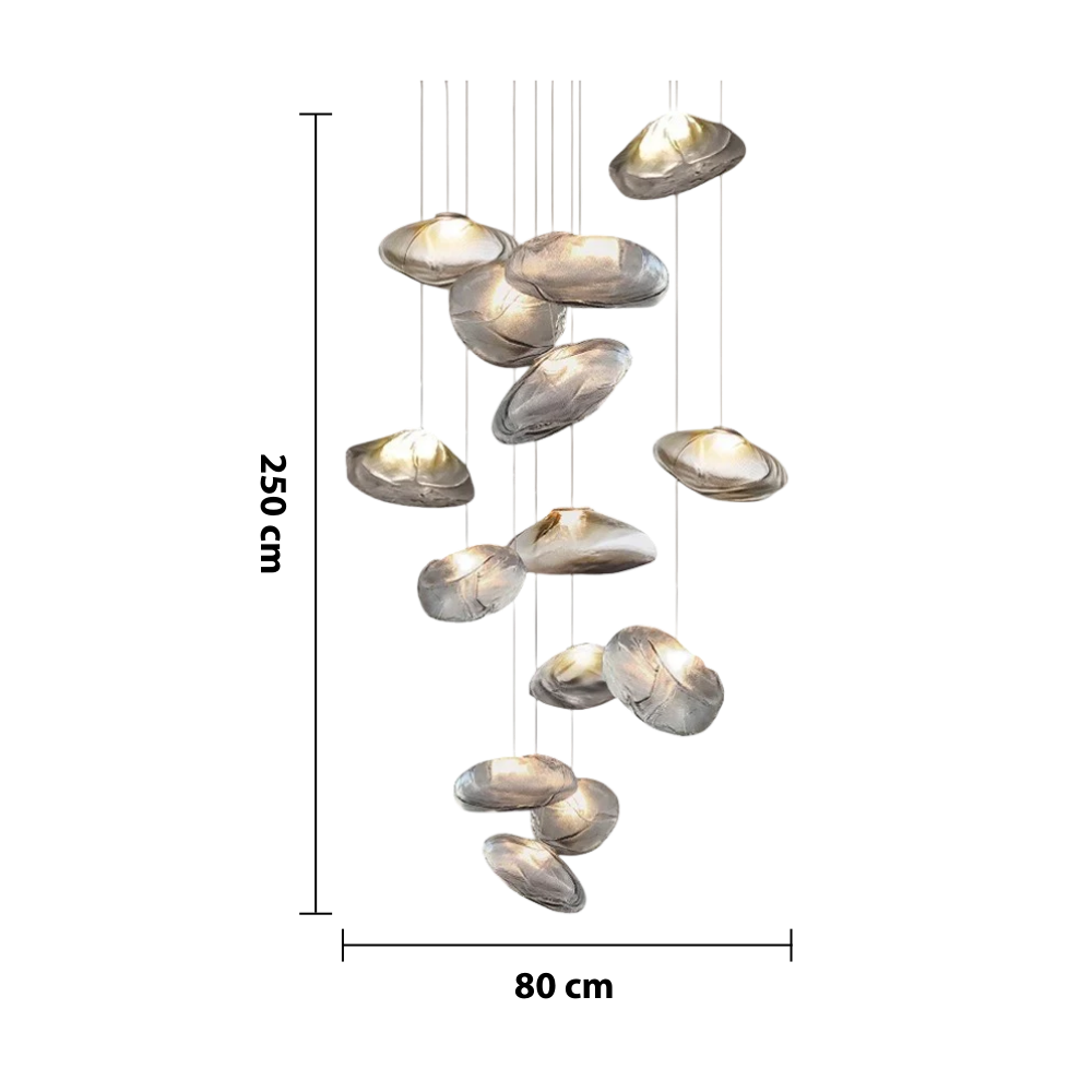 Modern Glass Staircase Chandelier – Cascading LED Pendant Lighting