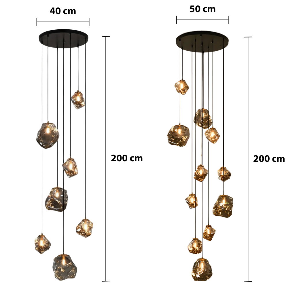 Nordic Villa Staircase Chandelier – Modern Glass Pendant Lighting