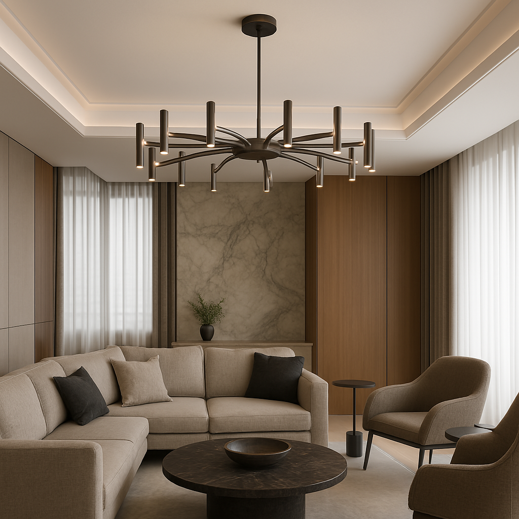 12-Head Contemporary Chandelier – Modern LED Ceiling Lighting