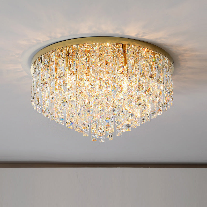 Crystal Ceiling Chandelier – Elegant Modern Flush Mount Lighting