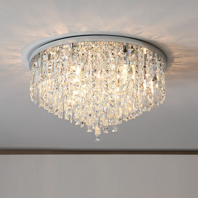 Crystal Ceiling Chandelier – Elegant Modern Flush Mount Lighting