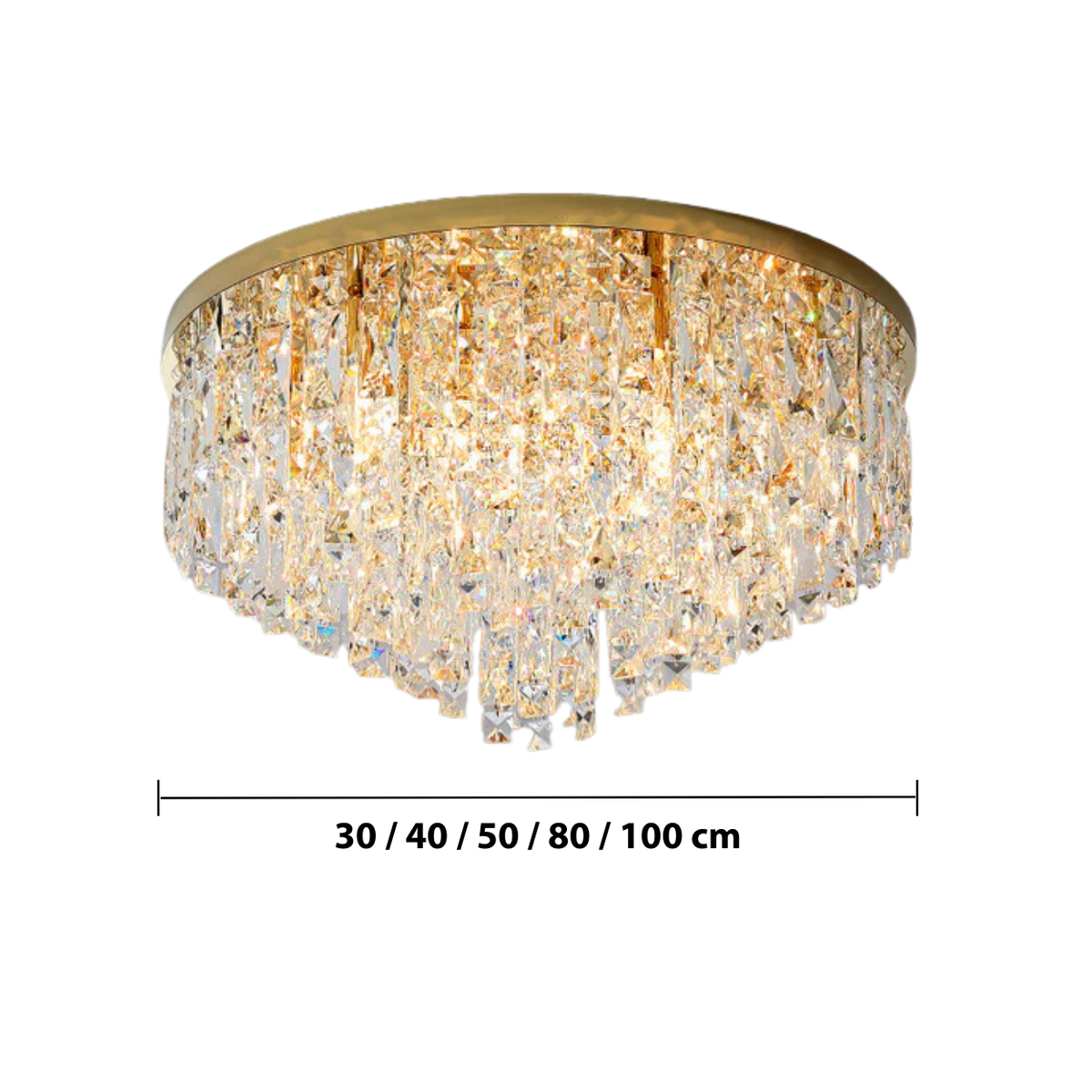 Crystal Ceiling Chandelier – Elegant Modern Flush Mount Lighting