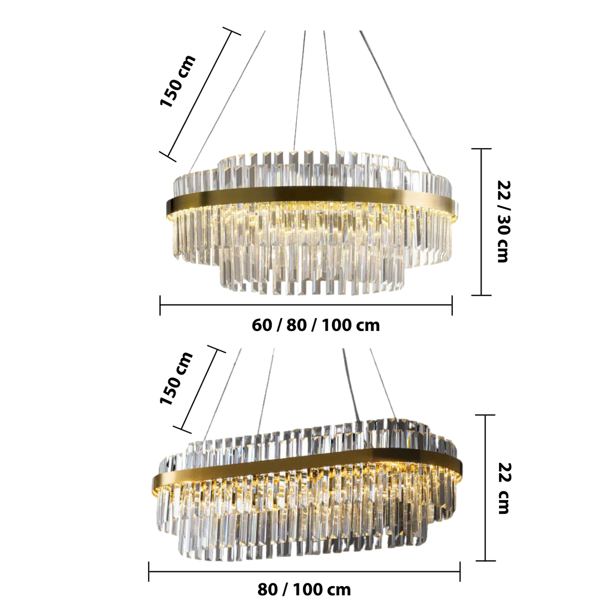 Luxury Crystal Chandelier – Elegant Modern Tiered Lighting