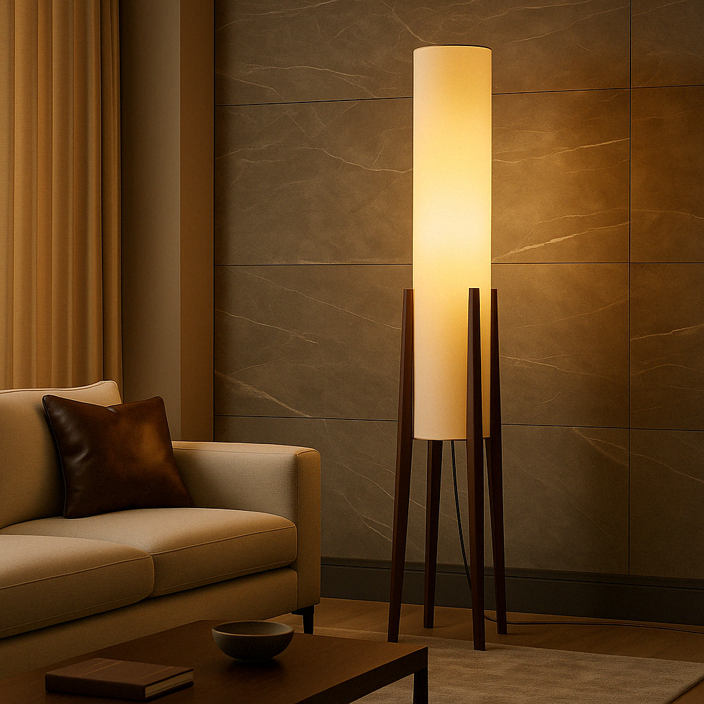 Solid Walnut Floor Lamp – Modern Wooden Floor Lighting