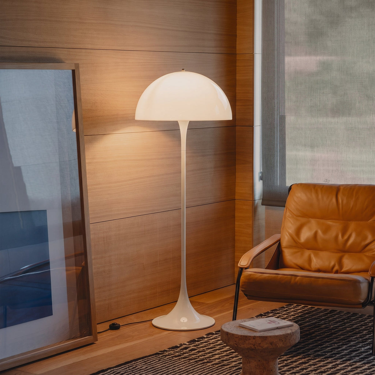 Modern Mushroom Floor Lamp – Minimalist Dome-Shaped LED Lighting