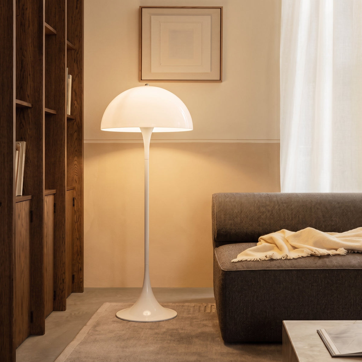 Modern Mushroom Floor Lamp – Minimalist Dome-Shaped LED Lighting