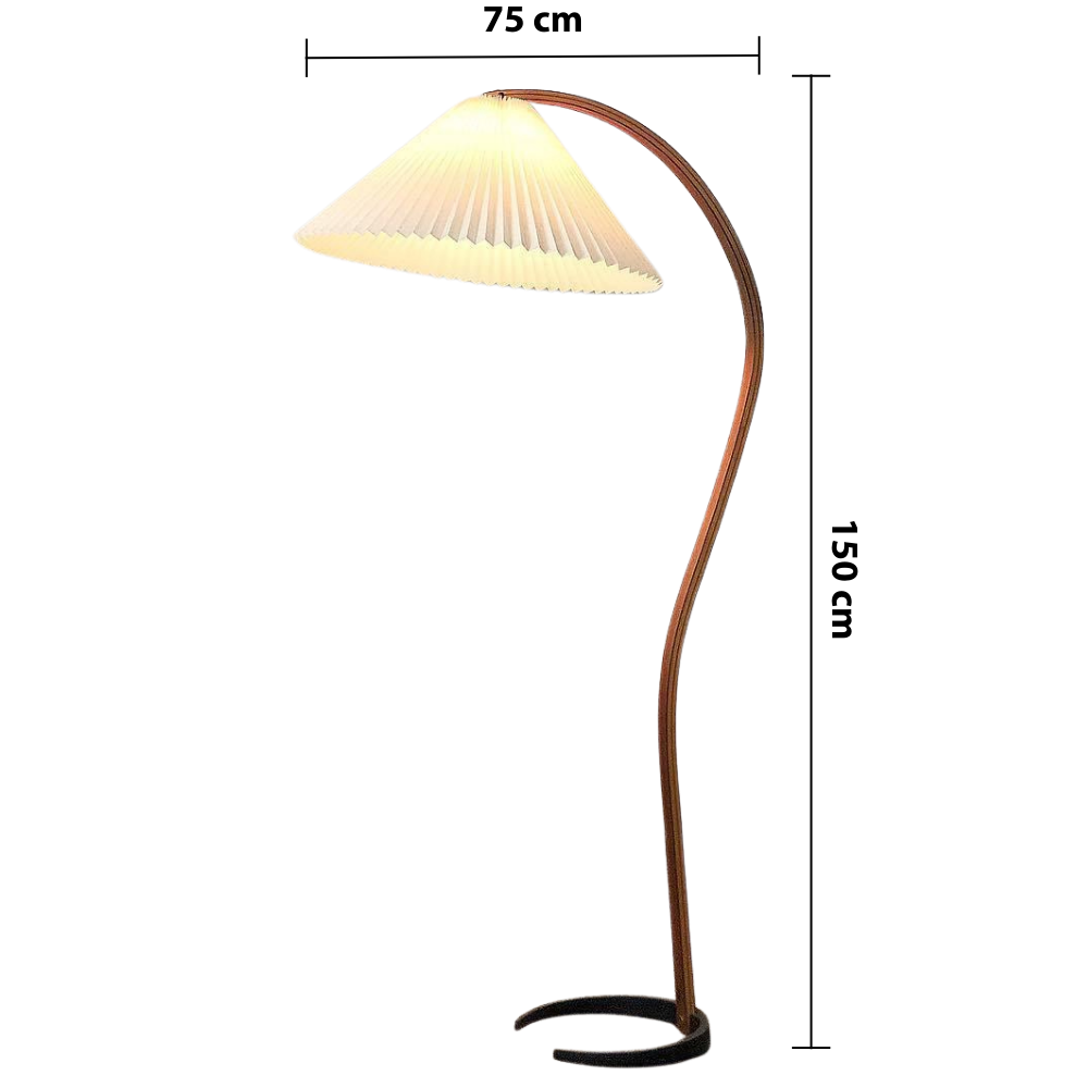 Caprani Floor Lamp – Scandinavian Curved Wood Lighting