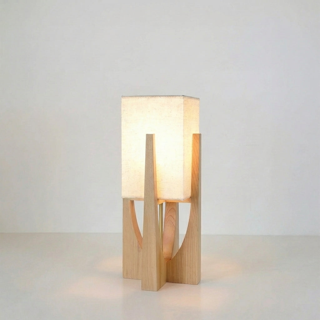 Japanese Style Wabi Sabi Floor Lamp – Minimalist Wooden Lighting