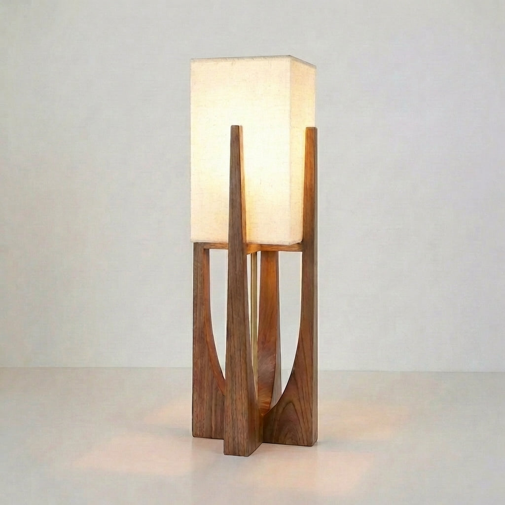 Japanese Style Wabi Sabi Floor Lamp – Minimalist Wooden Lighting