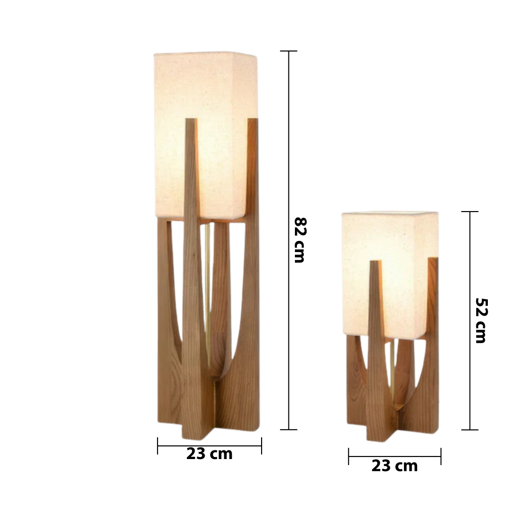 Japanese Style Wabi Sabi Floor Lamp – Minimalist Wooden Lighting