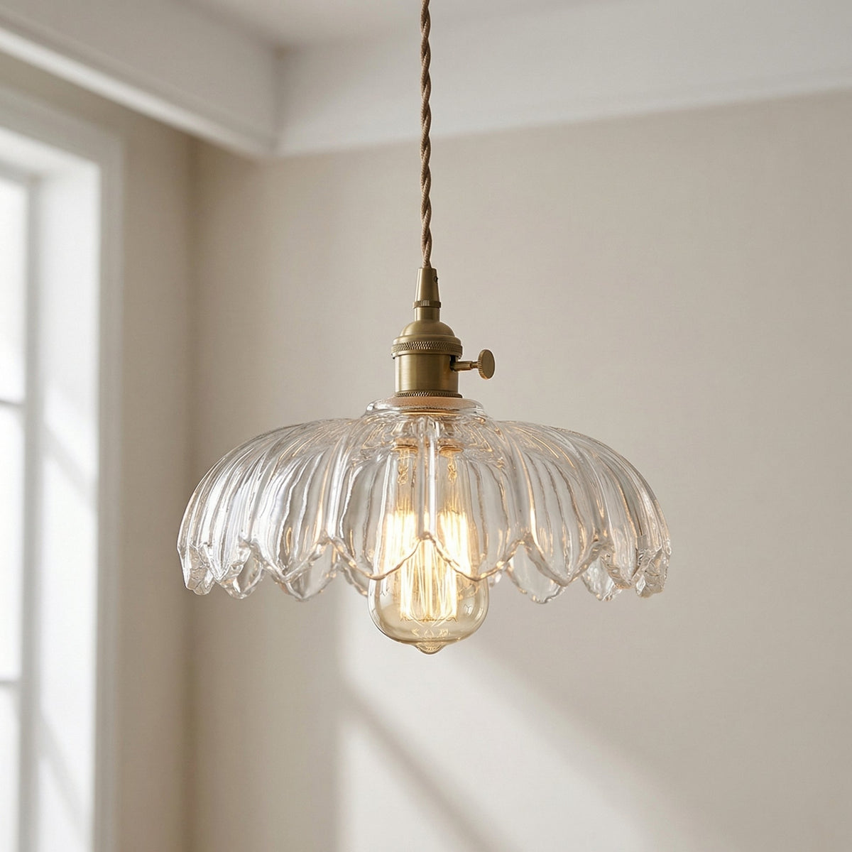 Glass Flower Pendant Light – Vintage Floral Glass Lighting