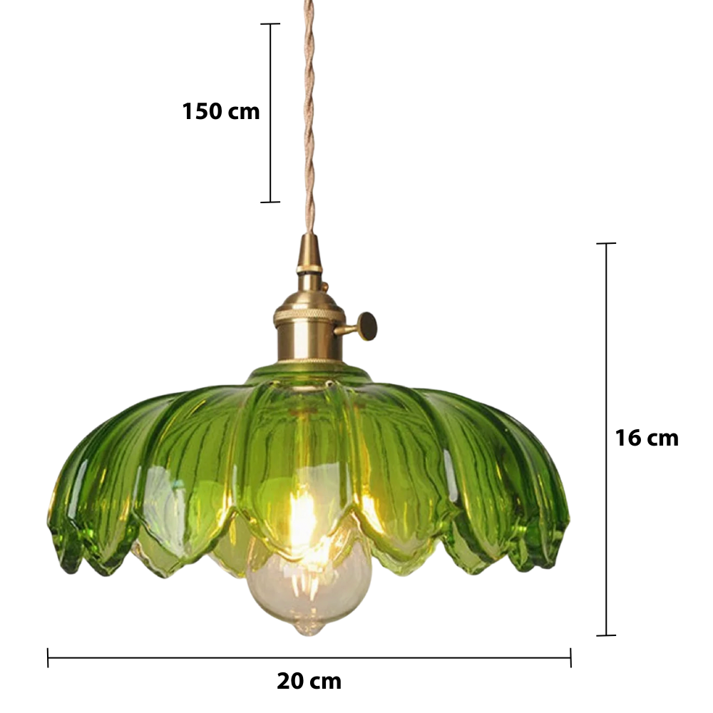 Glass Flower Pendant Light – Vintage Floral Glass Lighting
