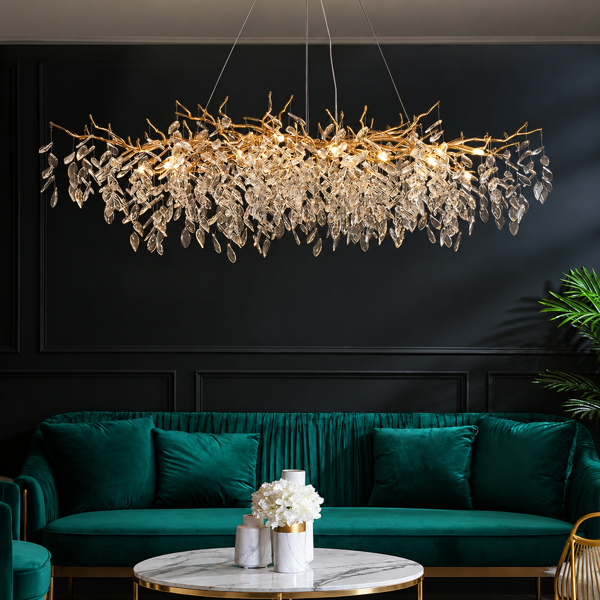 French Style Glass Chandelier – Elegant Crystal Branch Lighting