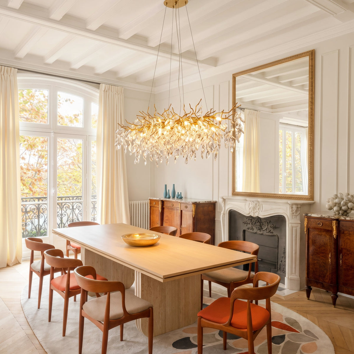 French Style Glass Chandelier – Elegant Crystal Branch Lighting